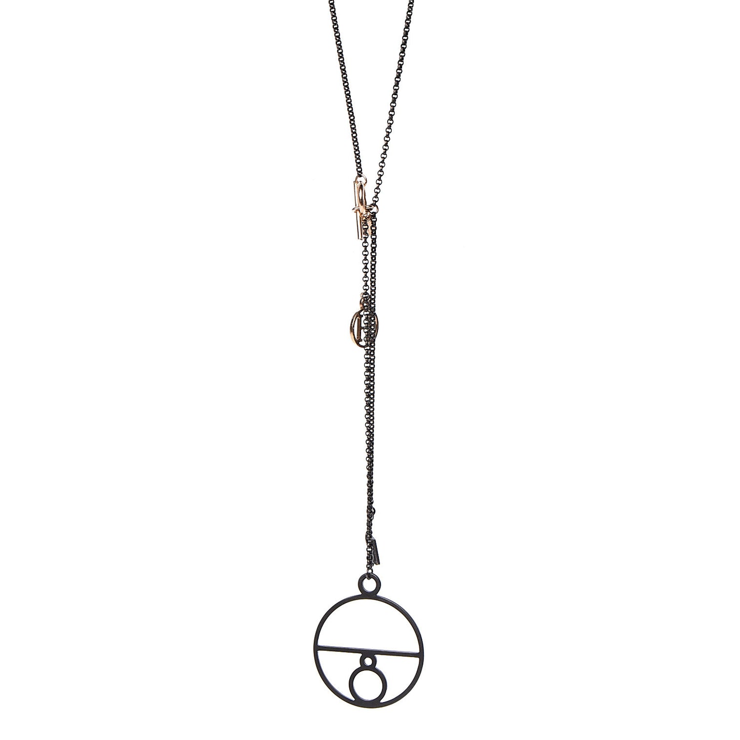 Sterling Silver 18K Rose Gold Crazy Calèche Lariat Necklace