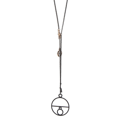 Hermes Sterling Silver 18K Rose Gold Crazy Calèche Lariat Necklace 4 of 8