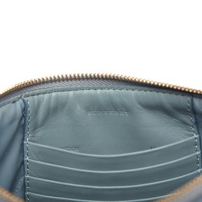 Burberry Haymarket Check Patent Small Peyton Crossbody Clutch Bag Celadon Blue 5 of 11
