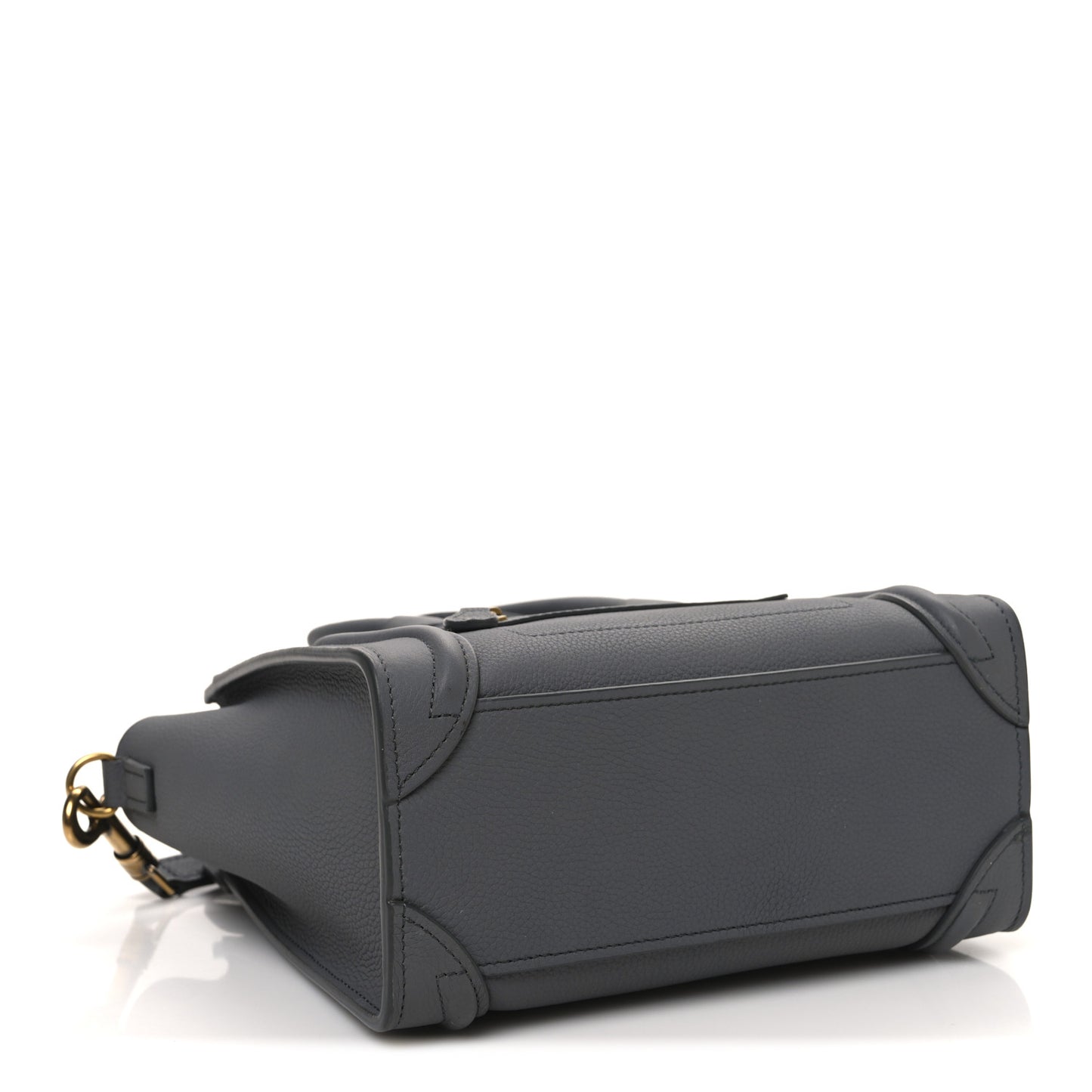 Drummed Calfskin Nano Luggage Kohl
