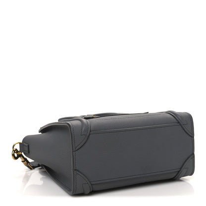 Celine Drummed Calfskin Nano Luggage Kohl 3 of 10