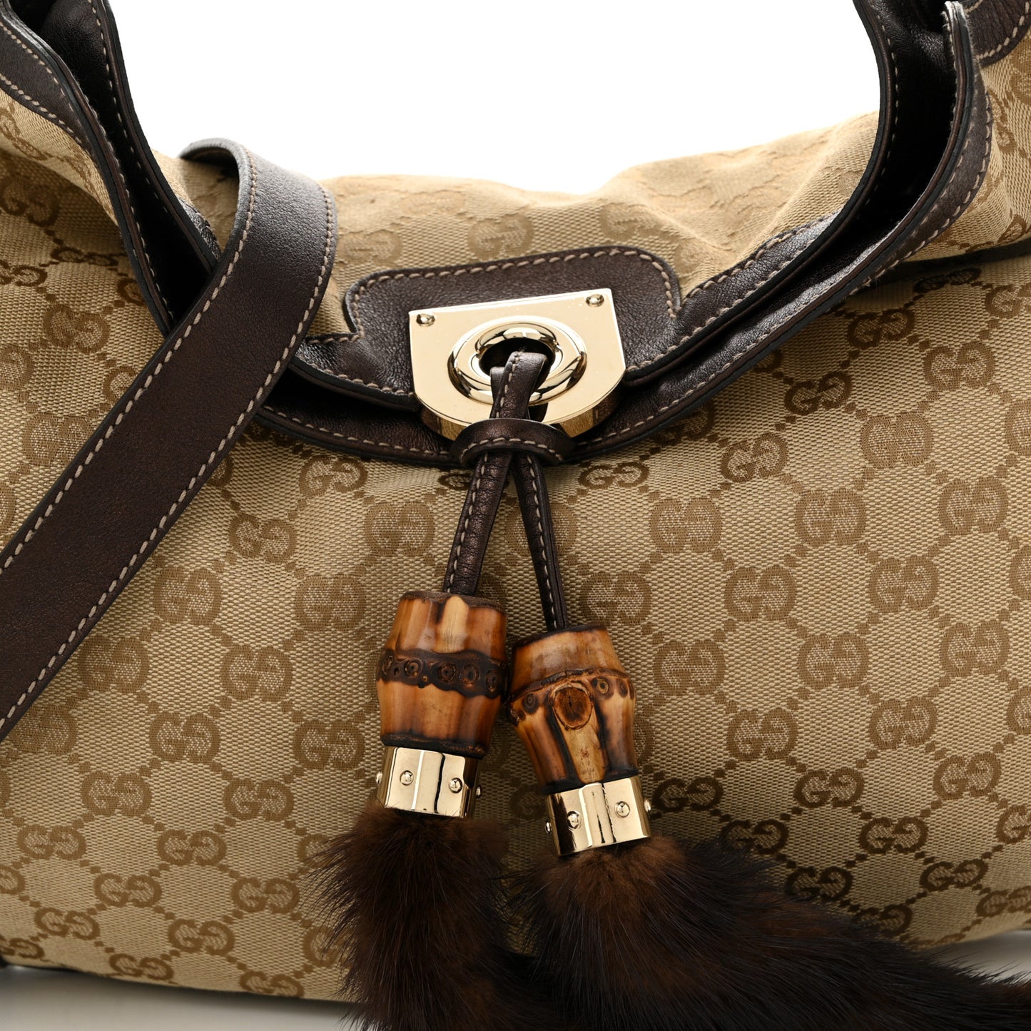 Monogram Mink Indy Small Top Handle Bag Metallic