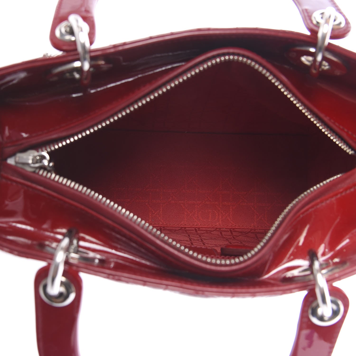 Christian Dior Patent Cannage Medium Lady Dior Red 6 of 9