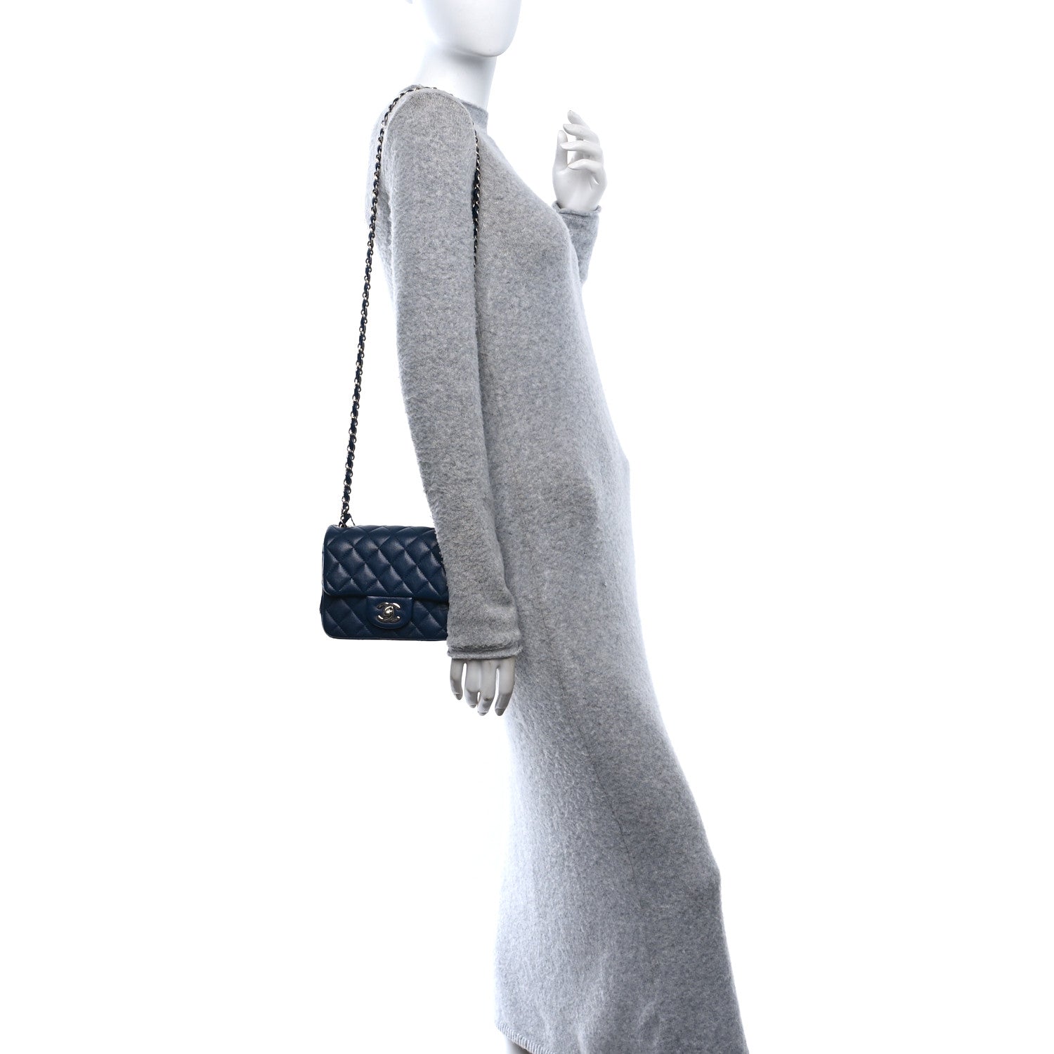Chanel Caviar Quilted Mini Square Flap Navy 1 of 10