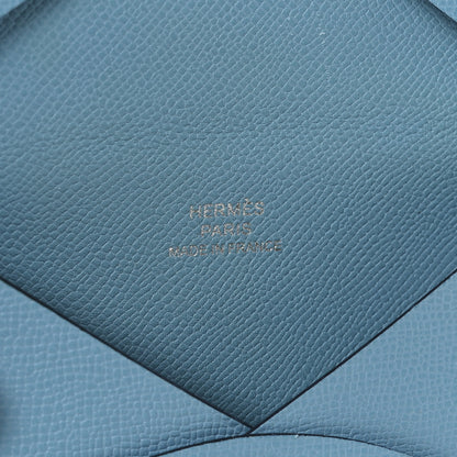 Hermes Epsom Calvi Card Case Celeste 6 of 7