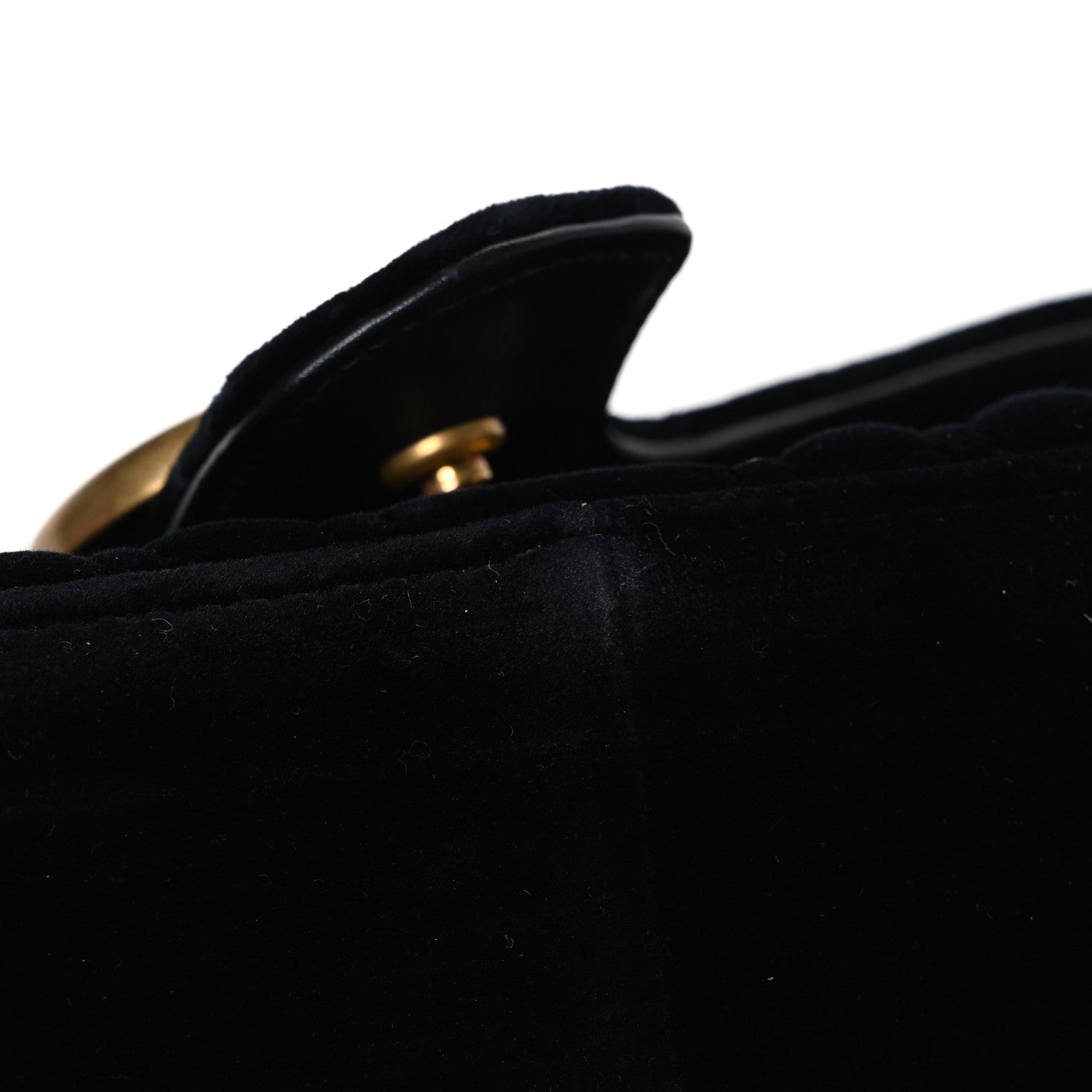 Gucci Velvet Matelasse Mini GG Marmont Shoulder Bag Black 75/30 Black 11 of 11