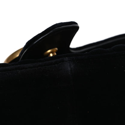 Gucci Velvet Matelasse Mini GG Marmont Shoulder Bag Black 75/30 Black 11 of 11