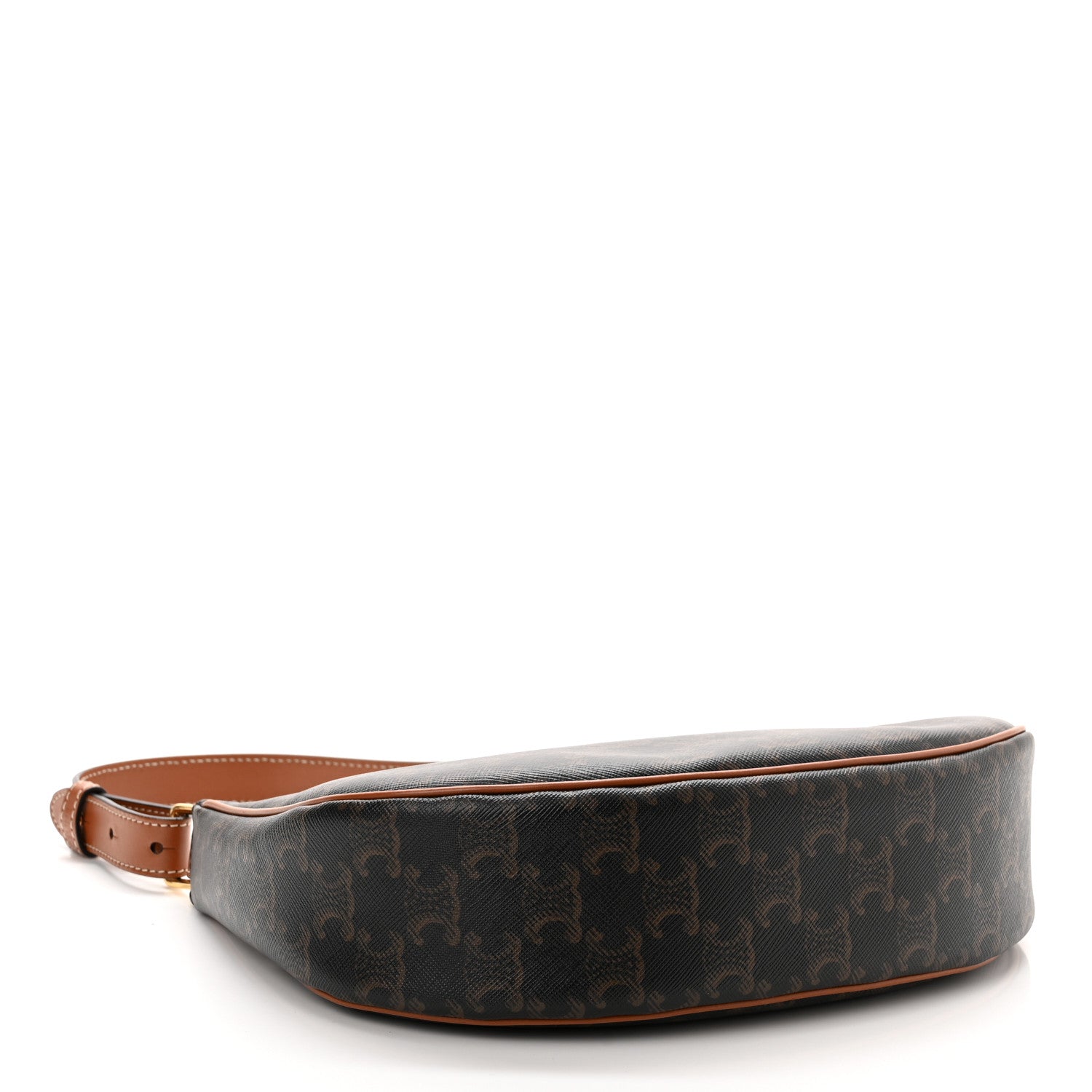 Celine Triomphe Canvas Calfskin Ava Shoulder Bag Tan 4 of 11