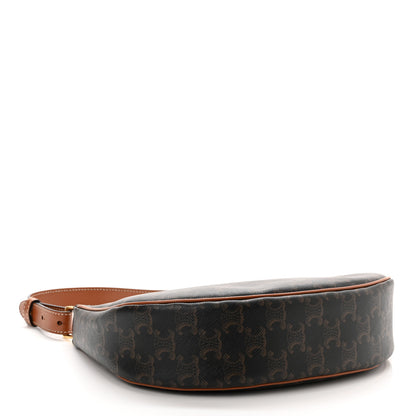 Celine Triomphe Canvas Calfskin Ava Shoulder Bag Tan 4 of 11