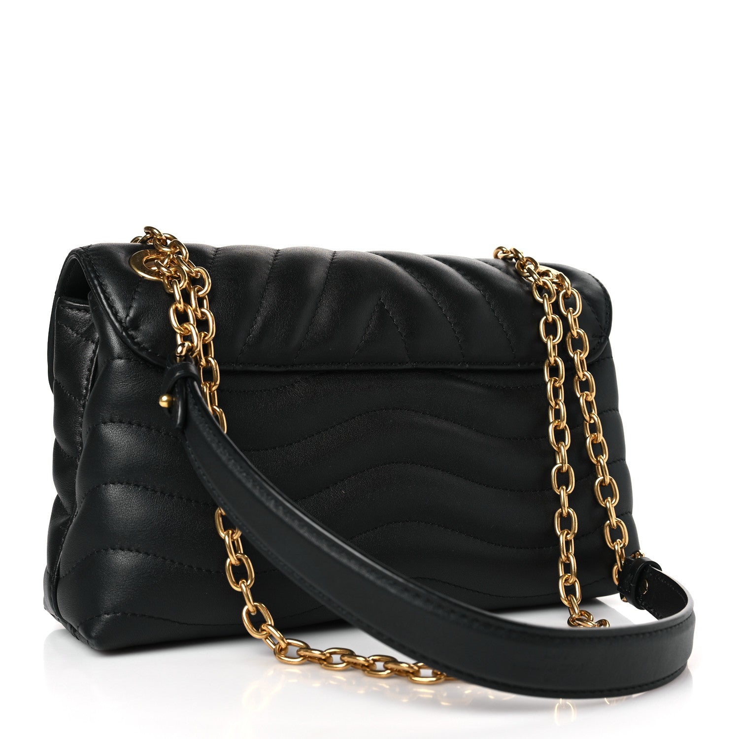 Louis Vuitton Calfskin LV New Wave Chain Bag Black 3 of 8