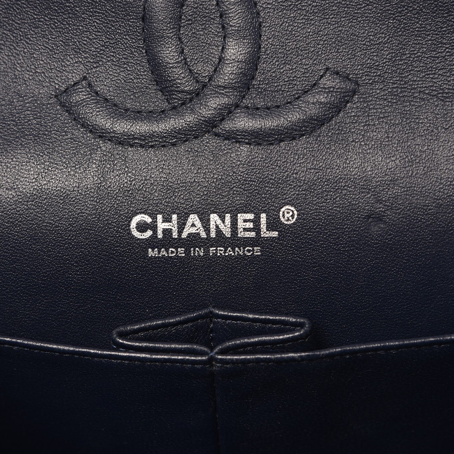 Chanel Lambskin Quilted Medium Double Flap Dark Blue 7 of 11