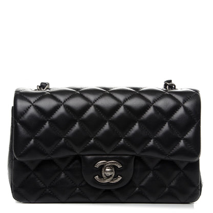Chanel Lambskin Quilted Mini Rectangular Flap Black 1 of 10