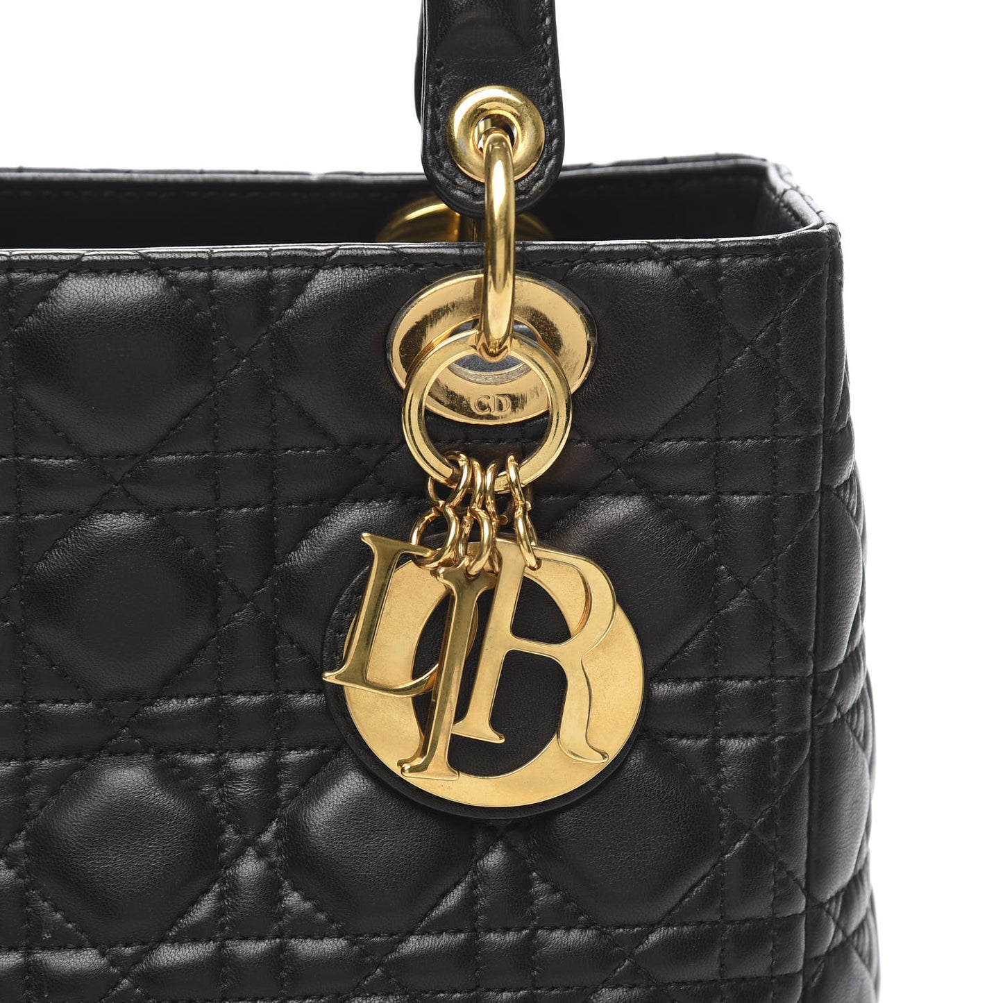 Lambskin Cannage Medium Lady Dior Black