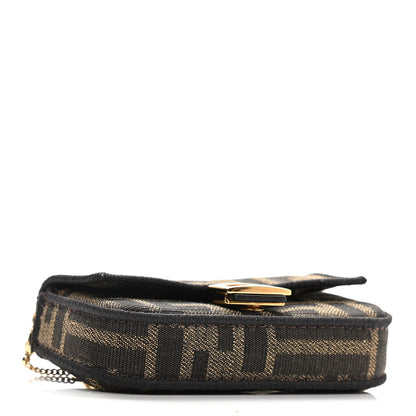 Fendi Fabric Jacquard FF 1974 Nano Baguette Charm Tobacco Moro Black 4 of 10