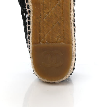 Chanel Lace Patent CC Espadrilles 37 Black 6 of 9