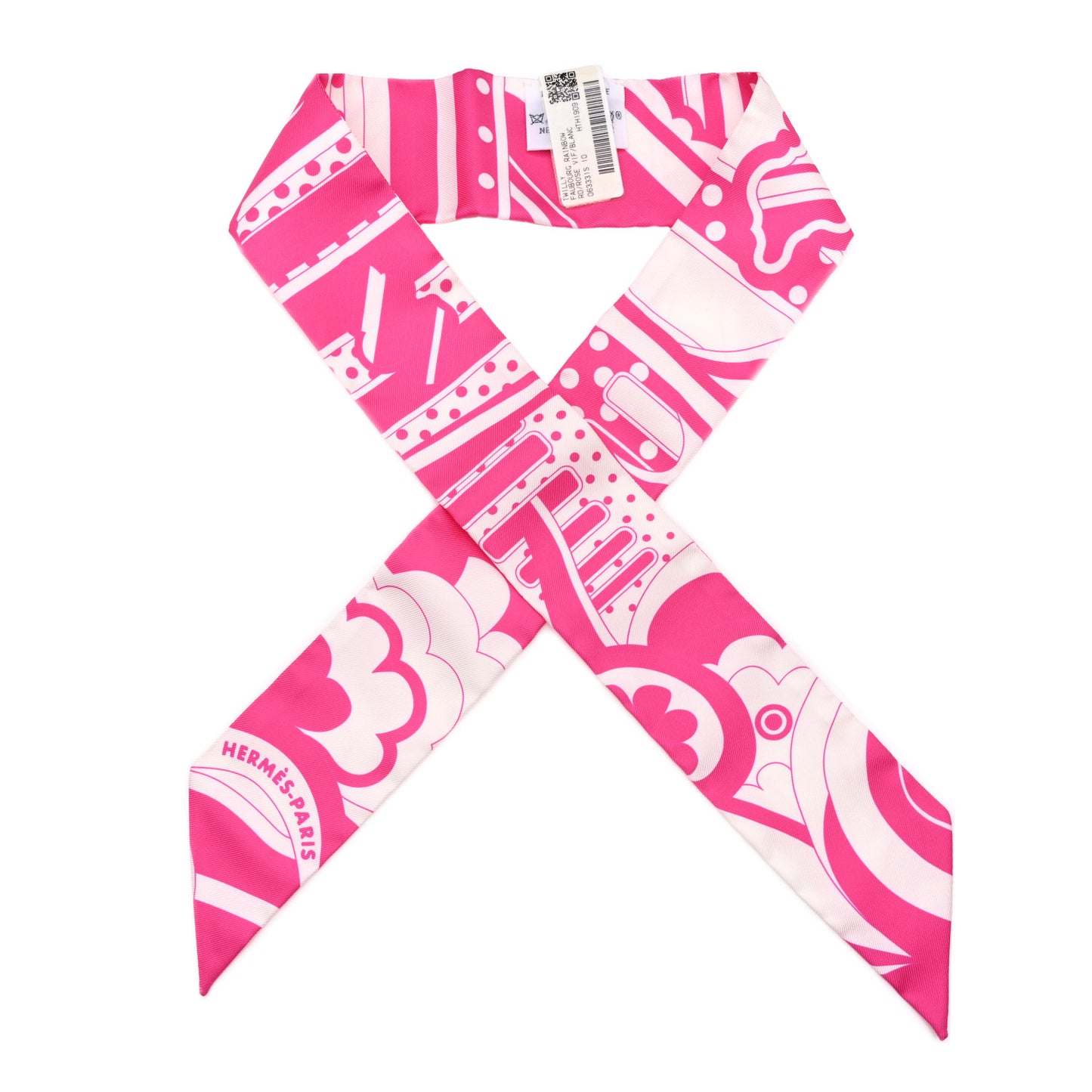 Silk Faubourg Rainbow Twilly Rose Vif White