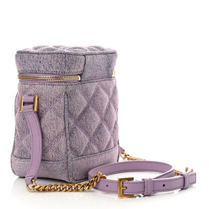 Saint Laurent denim Quilted 80's Vanity Bag Bleached Lilac 3 of 10