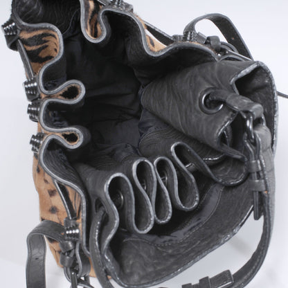 Alexander Wang Leather Pony Hair Leopard Diego Bag Black 5 of 6