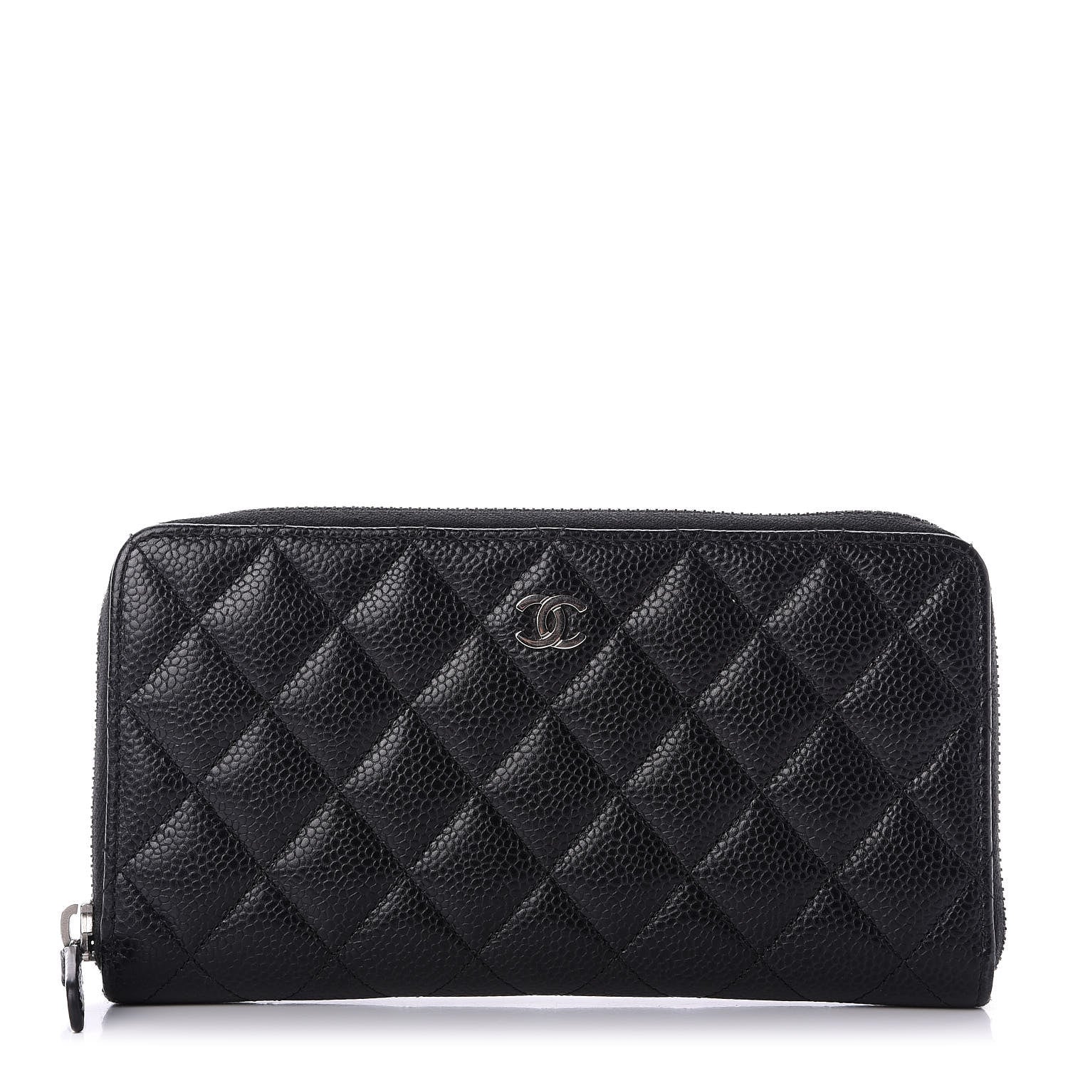 Chanel Caviar Quilted Large Gusset Zip Around Wallet Black 1 of 11