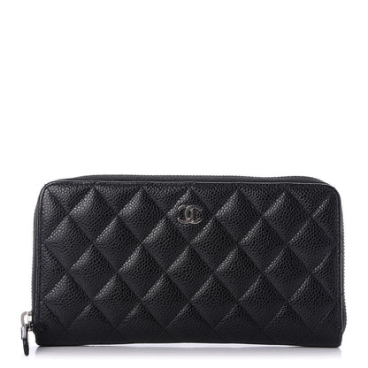 Chanel Caviar Quilted Large Gusset Zip Around Wallet Black 1 of 11