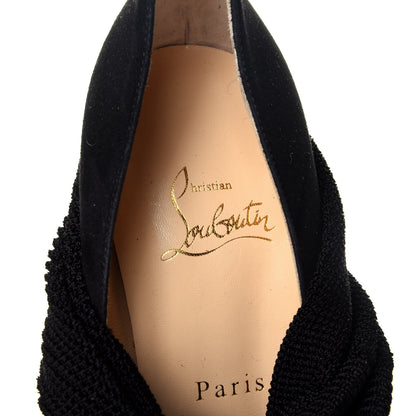 Christian Louboutin Patent Maille Tricot Frenchie 100 Ankle Boots 38.5 Black 7 of 8