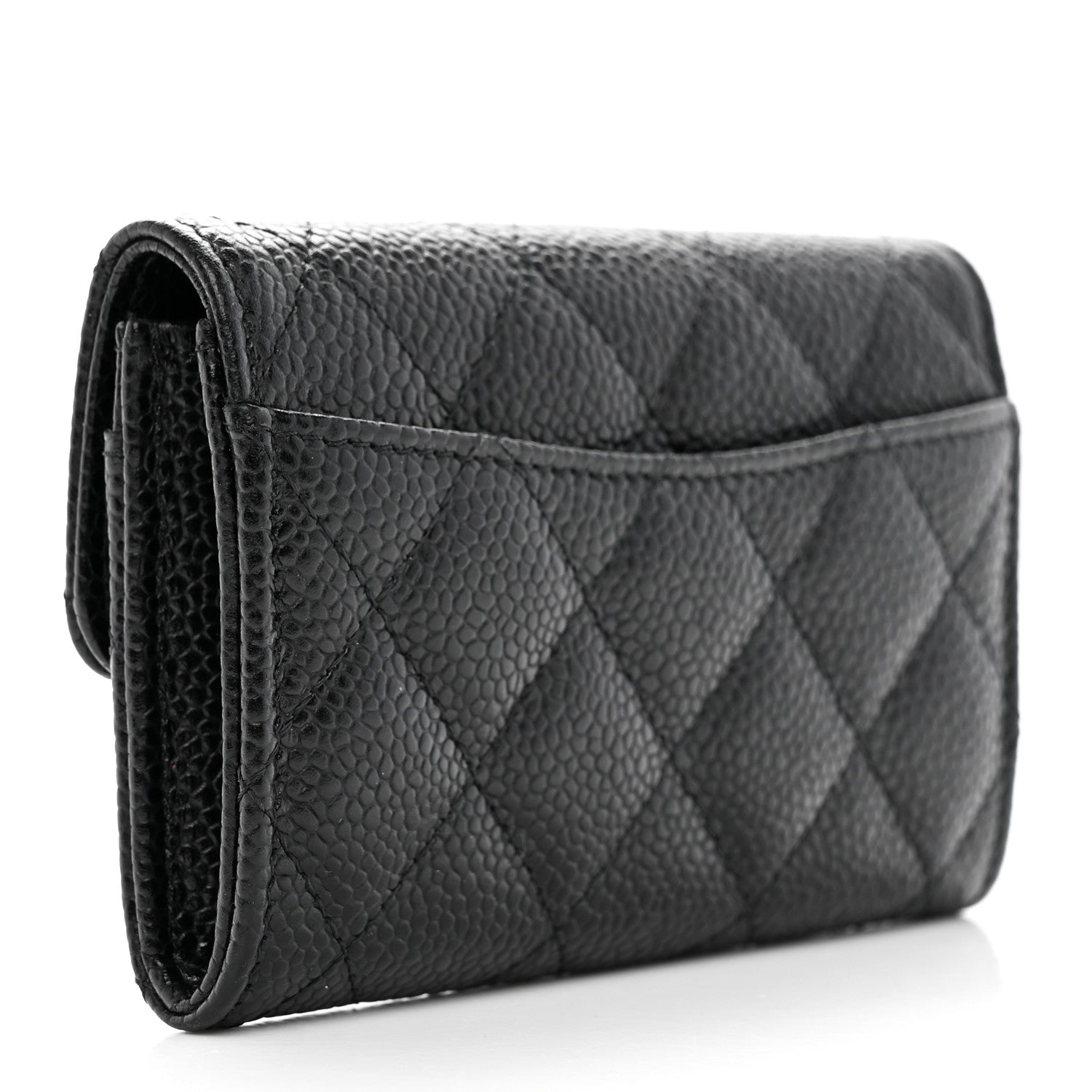 Chanel Caviar Quilted Flap Card Holder Wallet Black 3 of 9