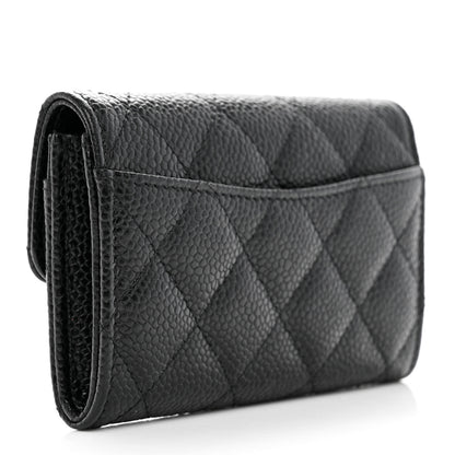 Chanel Caviar Quilted Flap Card Holder Wallet Black 3 of 9