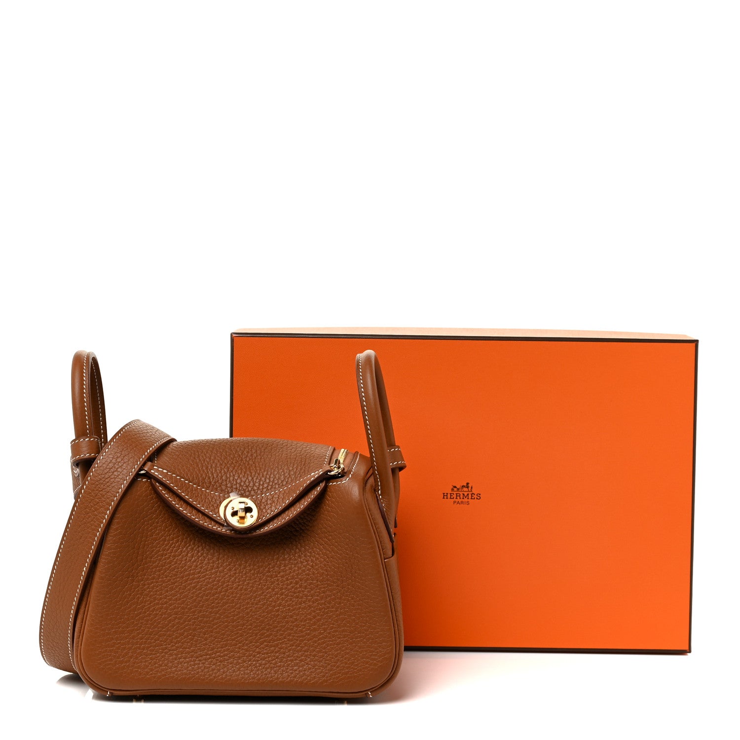 Hermes Taurillon Clemence Mini Lindy 20 Gold 11 of 11