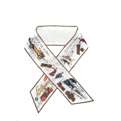 Louis Vuitton Silk LV Comics Bandeau Taupe 1 of 6