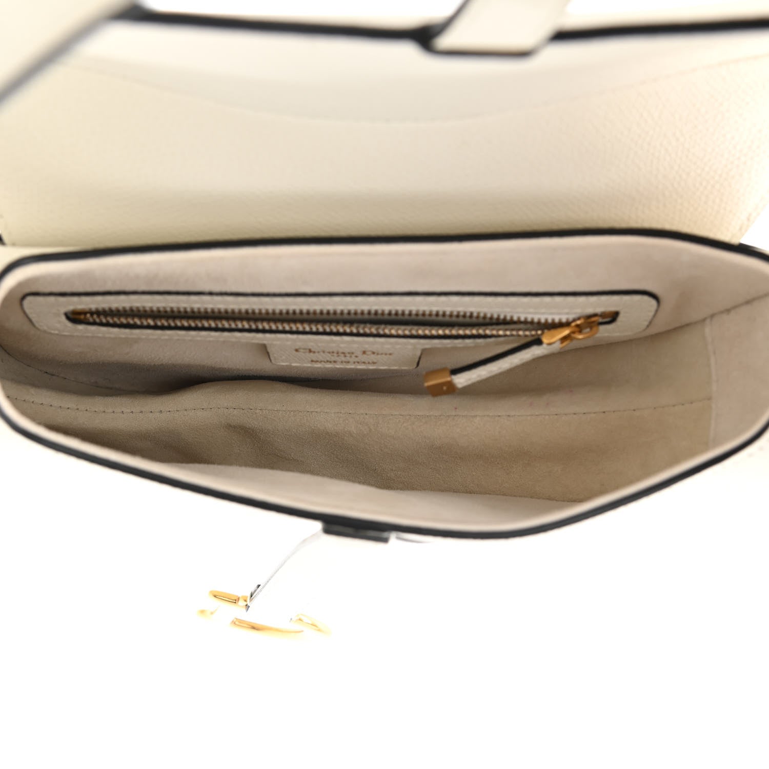 Christian Dior Grained Calfskin Saddle Bag White 5 of 11