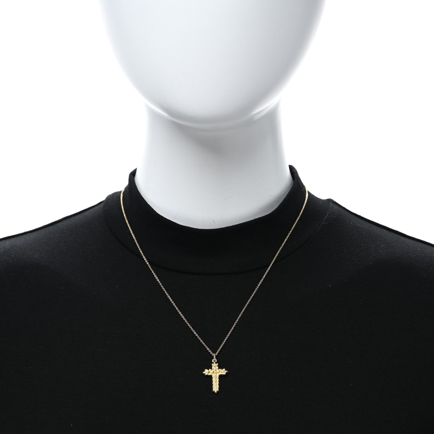 18K Yellow Gold Cross Pendant Necklace