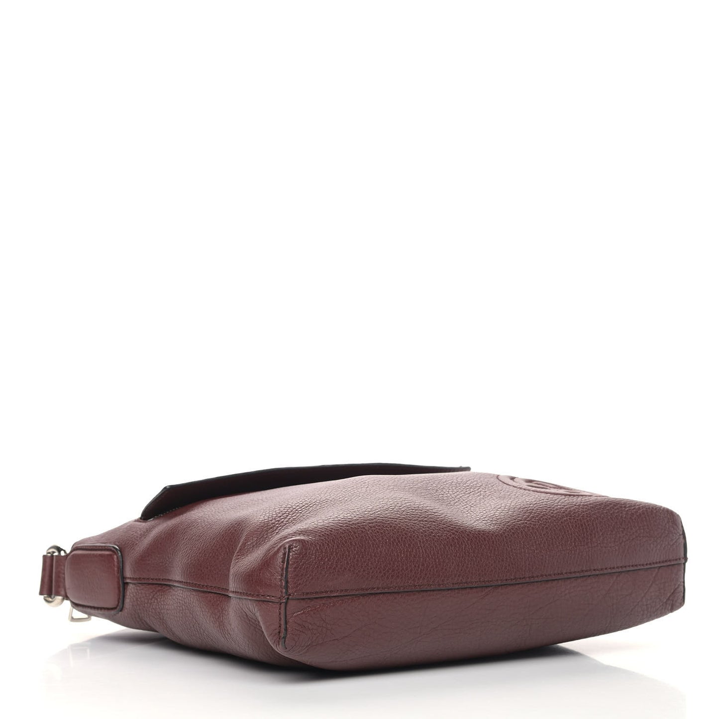 Pebbled Calfskin Medium Soho Messenger Bag Bordeaux