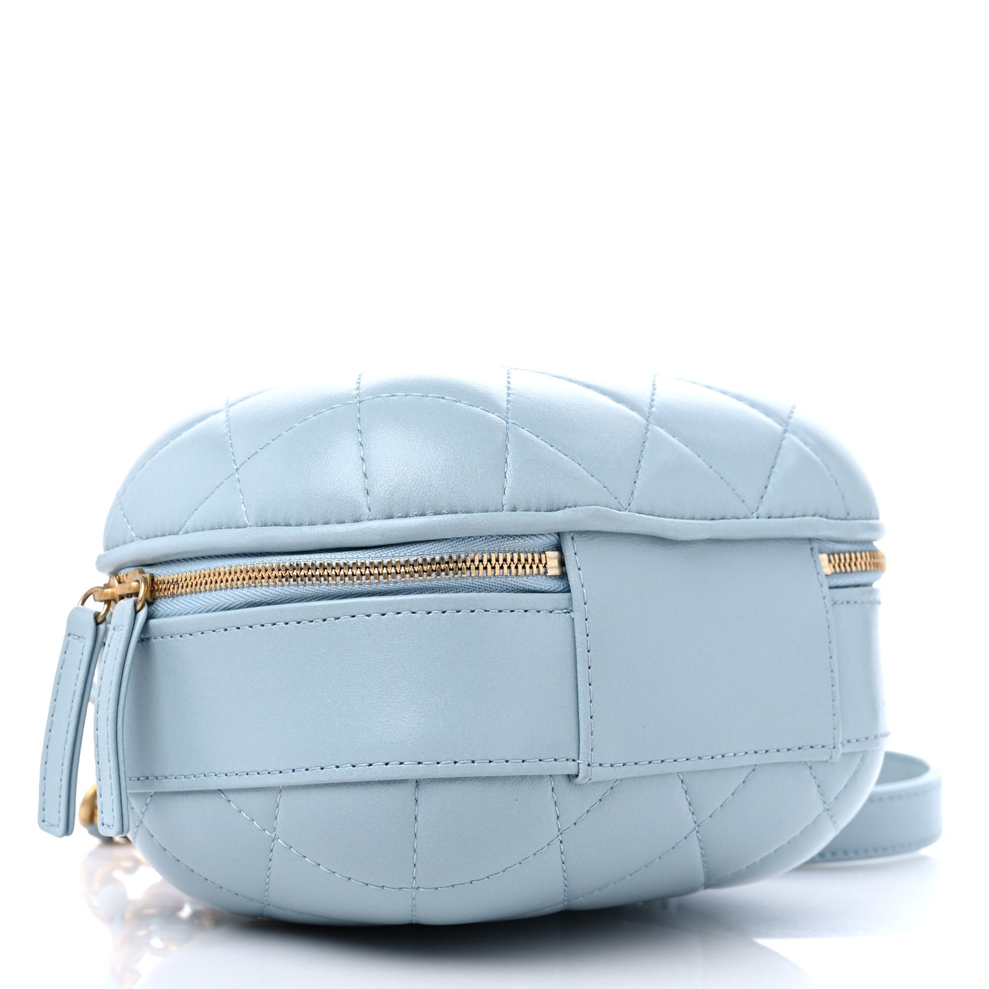 Lambskin Quilted Small CC Bubble Vanity Case Light Blue