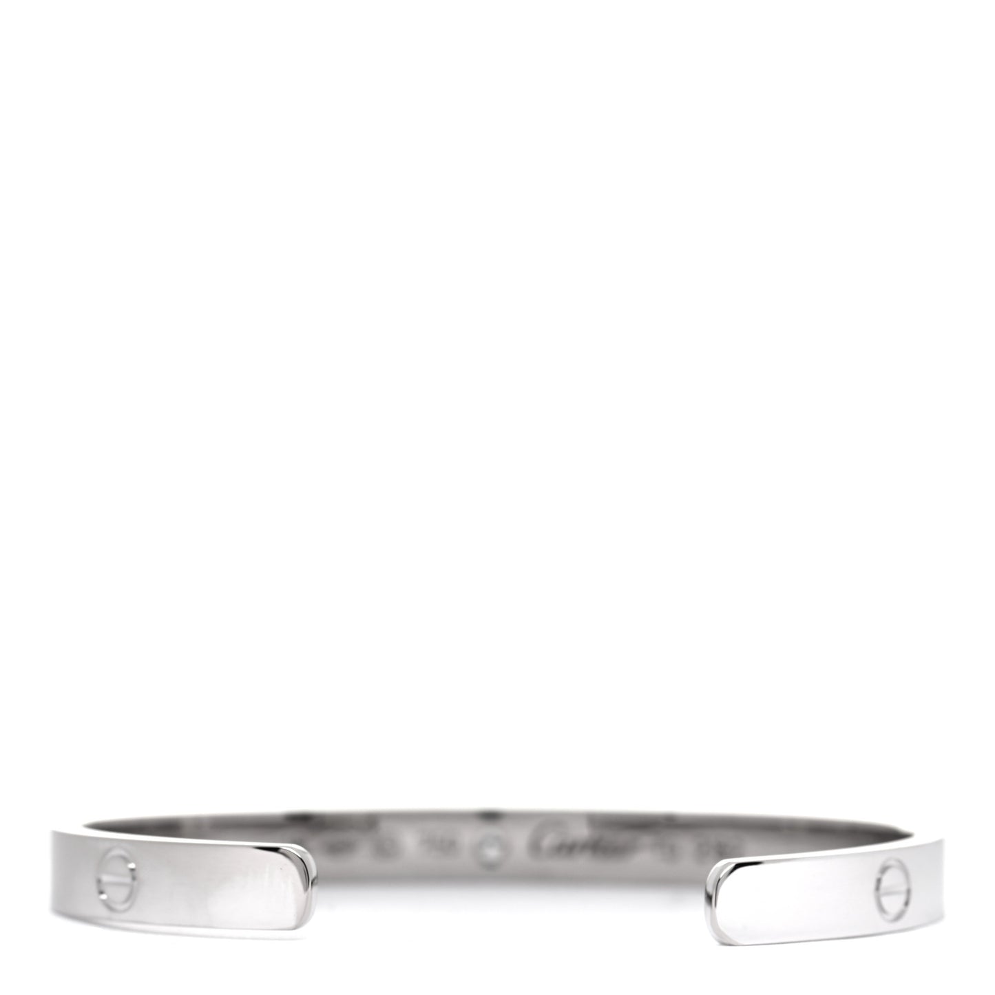 18K White Gold 1 Diamond LOVE Cuff Bracelet 18