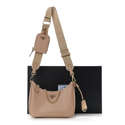 Prada Saffiano Re-Edition 2005 Shoulder Bag Cammeo Beige 10 of 10