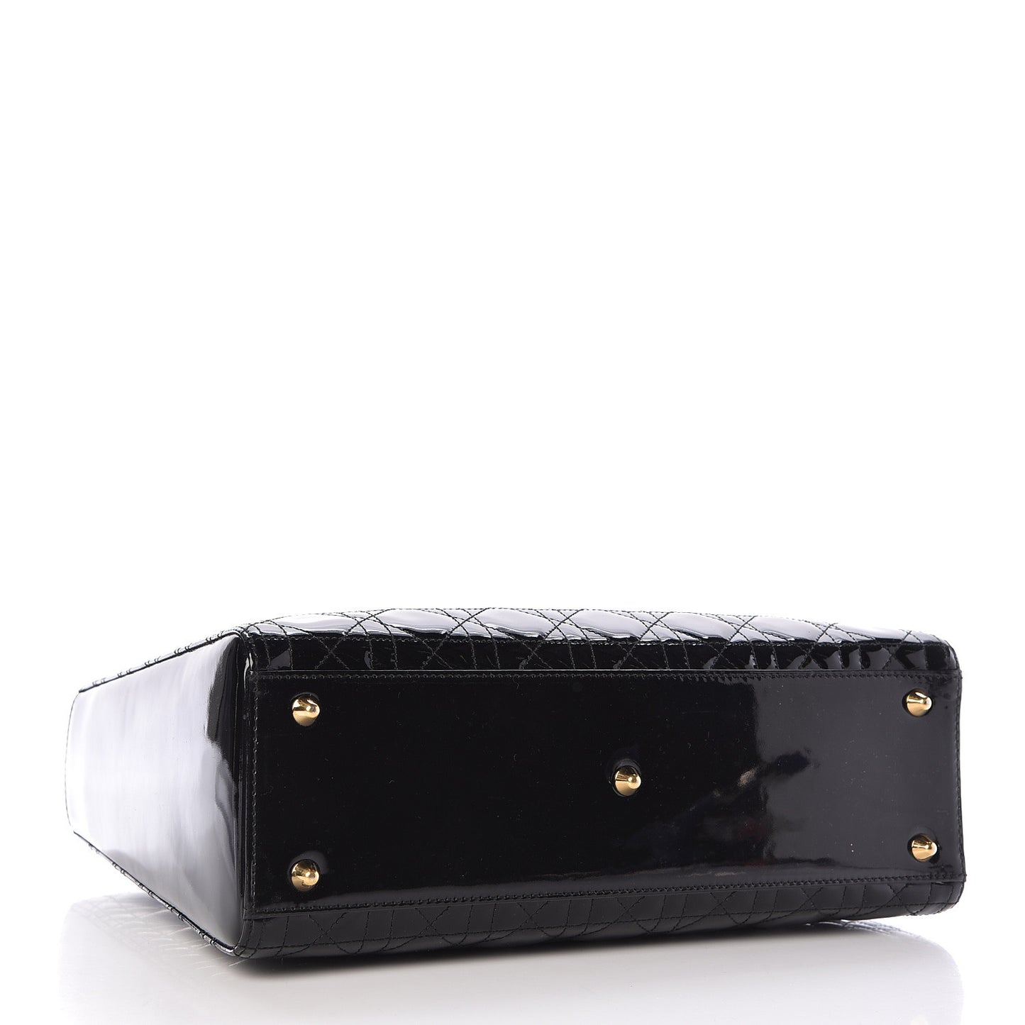 Patent Cannage Large Lady Dior Black