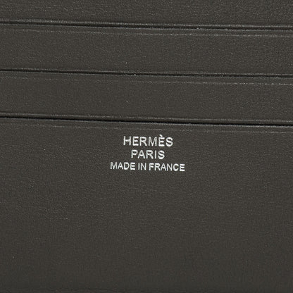 Hermes Veau Swift Silk Citizen Twill Wallet Etain Bleu de Malte 7 of 10
