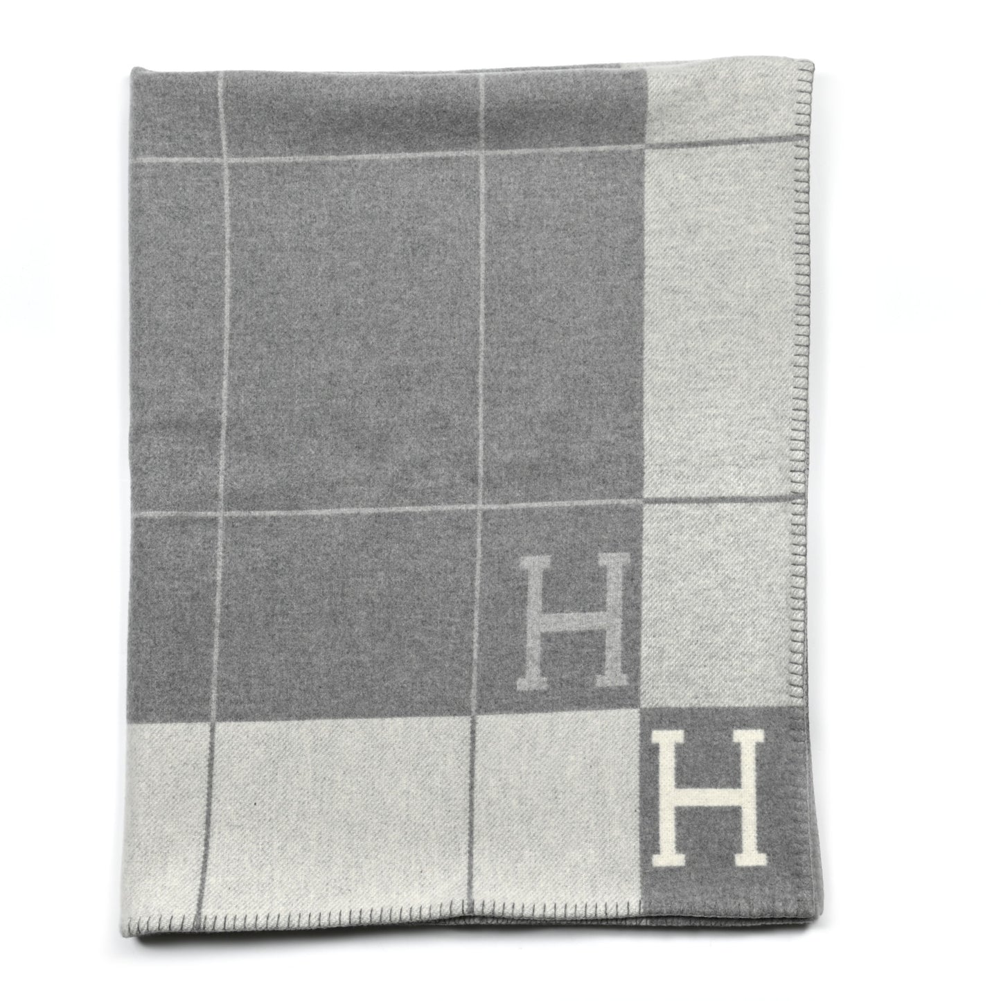Wool Cashmere Avalon III Blanket Ecru Gris Clair