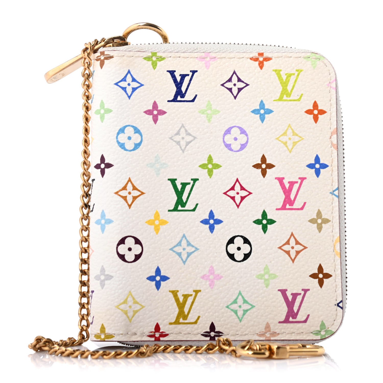 Louis Vuitton Monogram Multicolor Zippy Coin Purse Compact Wallet White 1 of 4