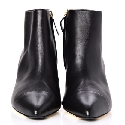 Chanel Calfskin Cap Toe Pearl Ankle Boots 35 Black 2 of 9