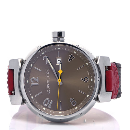 Louis Vuitton Stainless Steel Monogram 39mm Tambour Quartz Watch Brown 2 of 6
