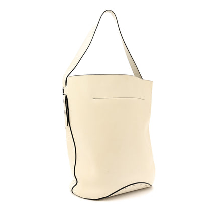 Celine Natural Calfskin Biker Bucket Shoulder Bag White Dark Green 3 of 15