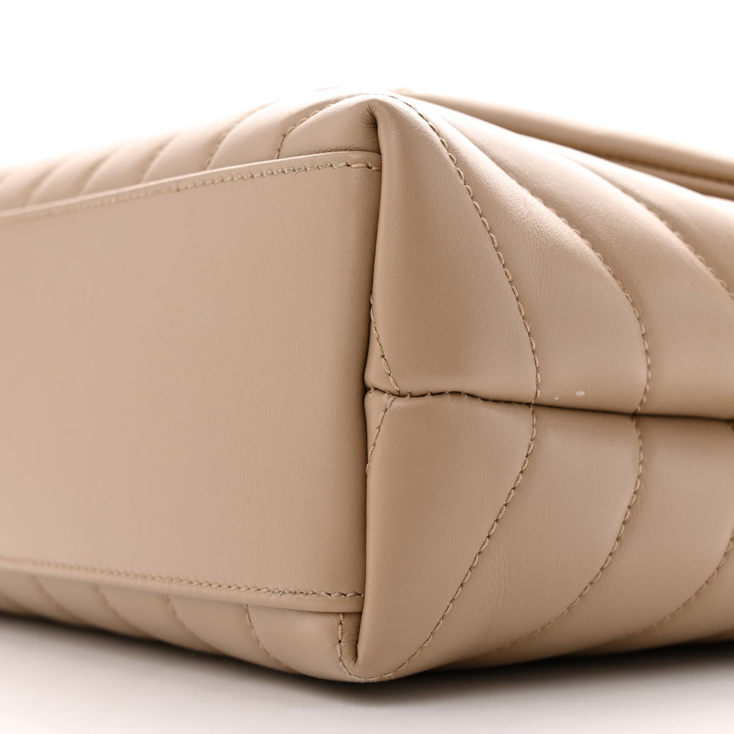 Saint Laurent Calfskin Y Quilted Monogram Small Loulou Chain Satchel Dark Beige 10 of 14