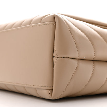 Saint Laurent Calfskin Y Quilted Monogram Small Loulou Chain Satchel Dark Beige 10 of 14