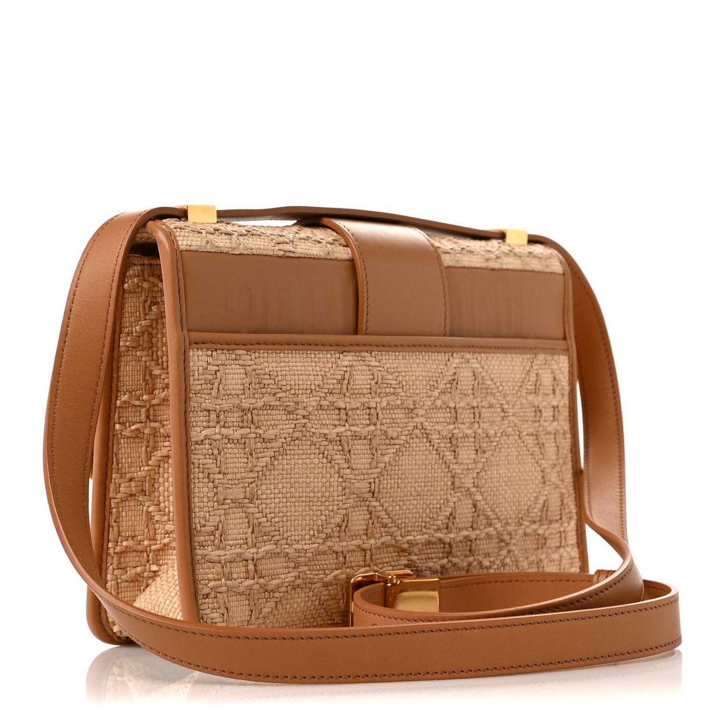 Raffia Calfskin 30 Montaigne Flap Bag Beige