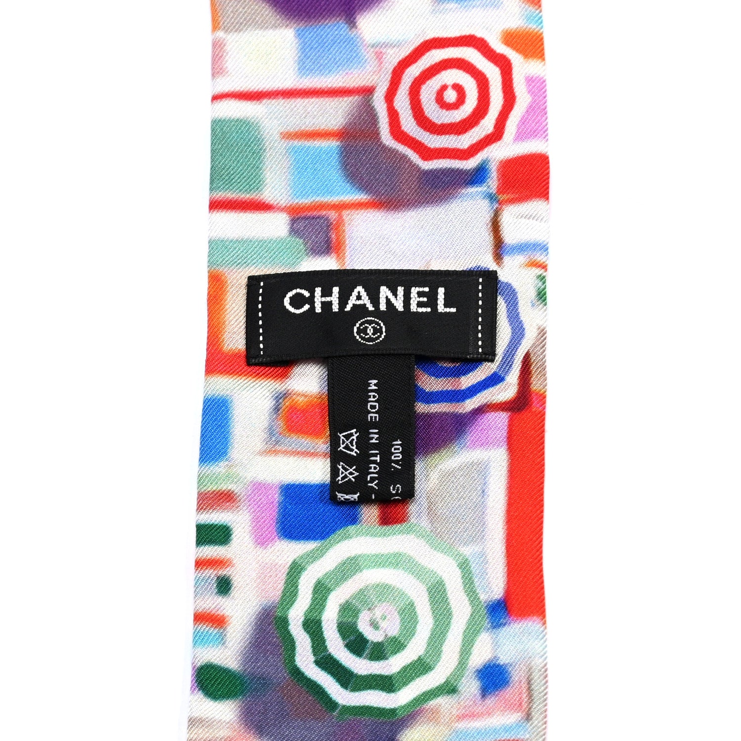 Chanel Silk Slim Bandeau Scarf Multicolor Red 2 of 4