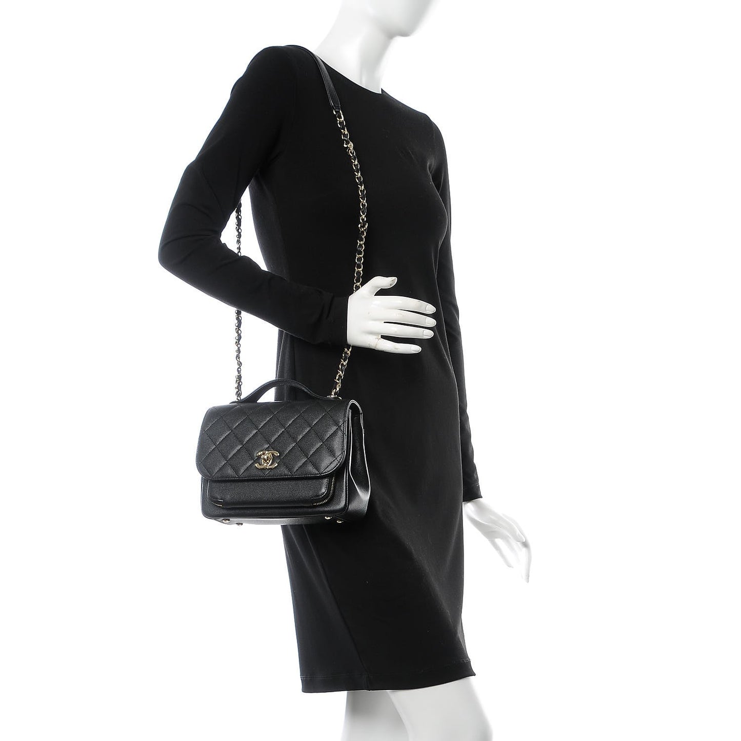Caviar Quilted Medium Business Affinity Flap Black
