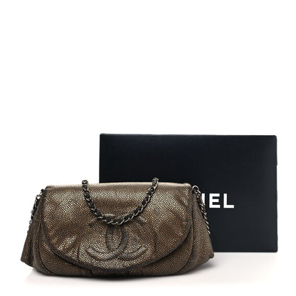 Chanel Metallic Caviar Half Moon Wallet On Chain WOC Bronze 15 of 15