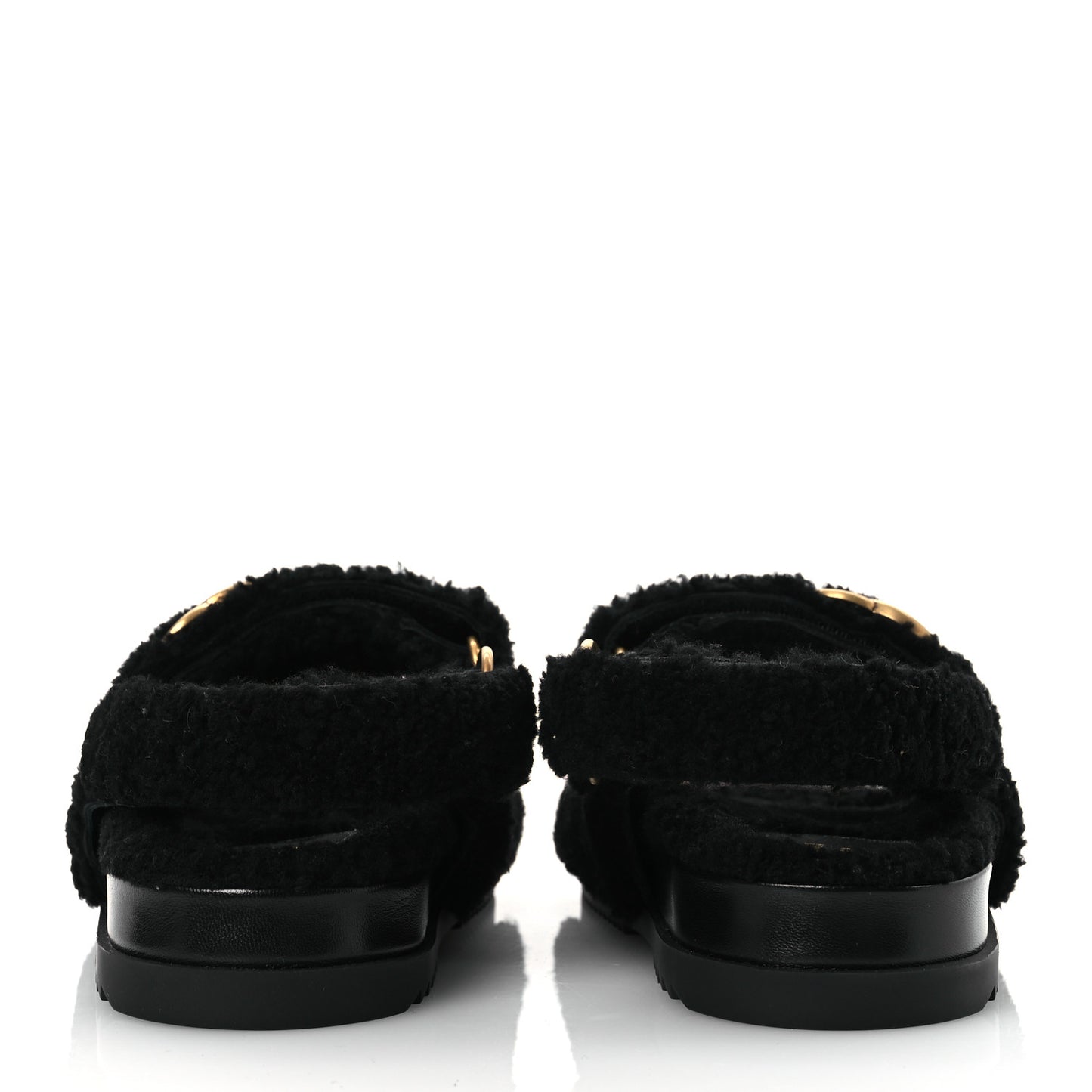 Merino Wool Interlocking G Dad Sandals 37 Black