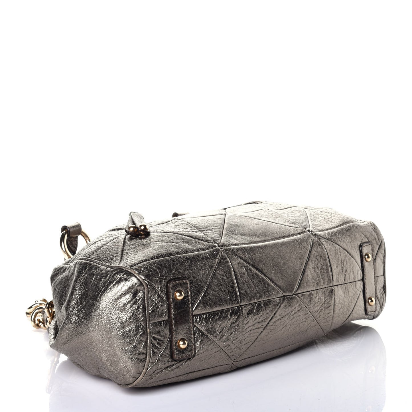 Metallic Calfskin Patchwork Stam Bronze